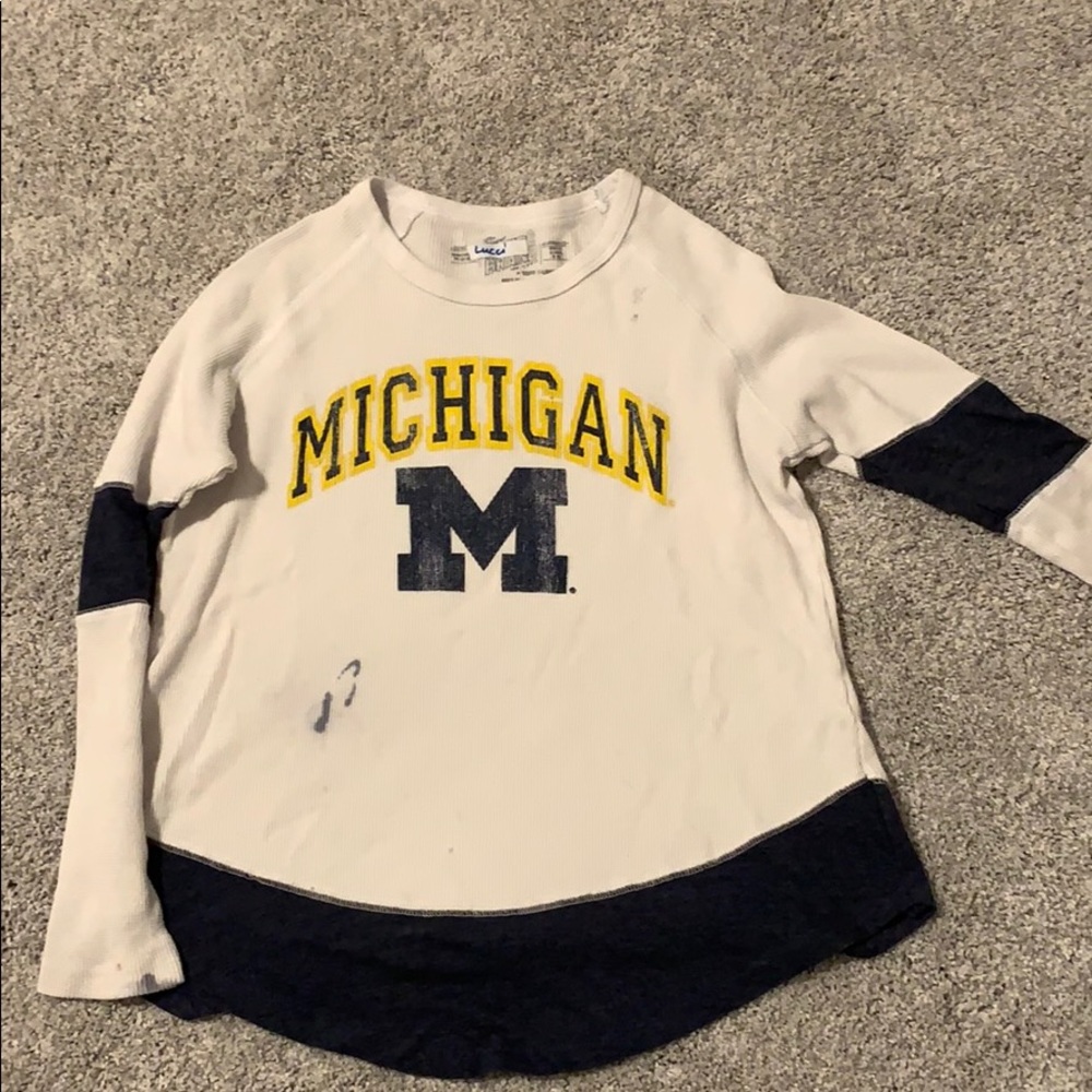 Long sleeve waffle texture top